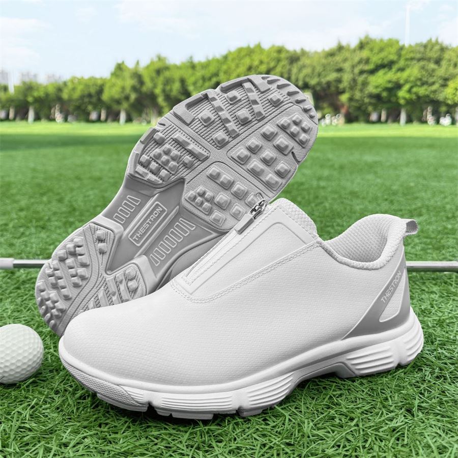 Women's Zip Slip-On Spikeless Golf Shoe on the golf course, view 2