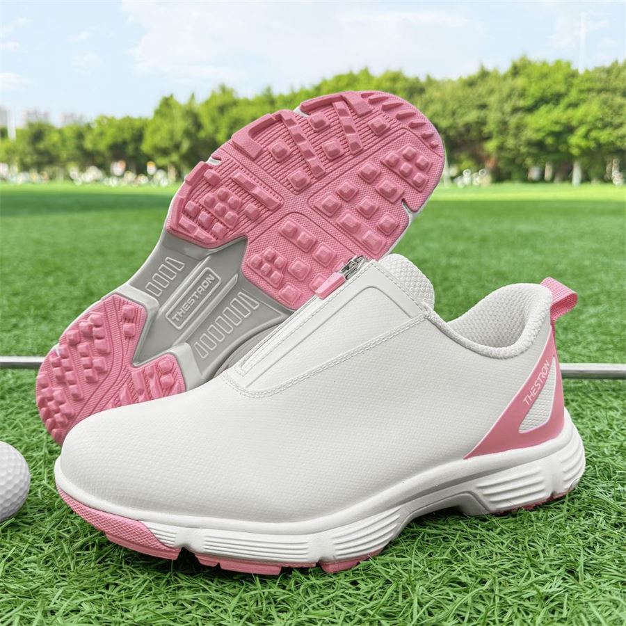 Women's Zip Slip-On Spikeless Golf Shoe on the golf course, view 3