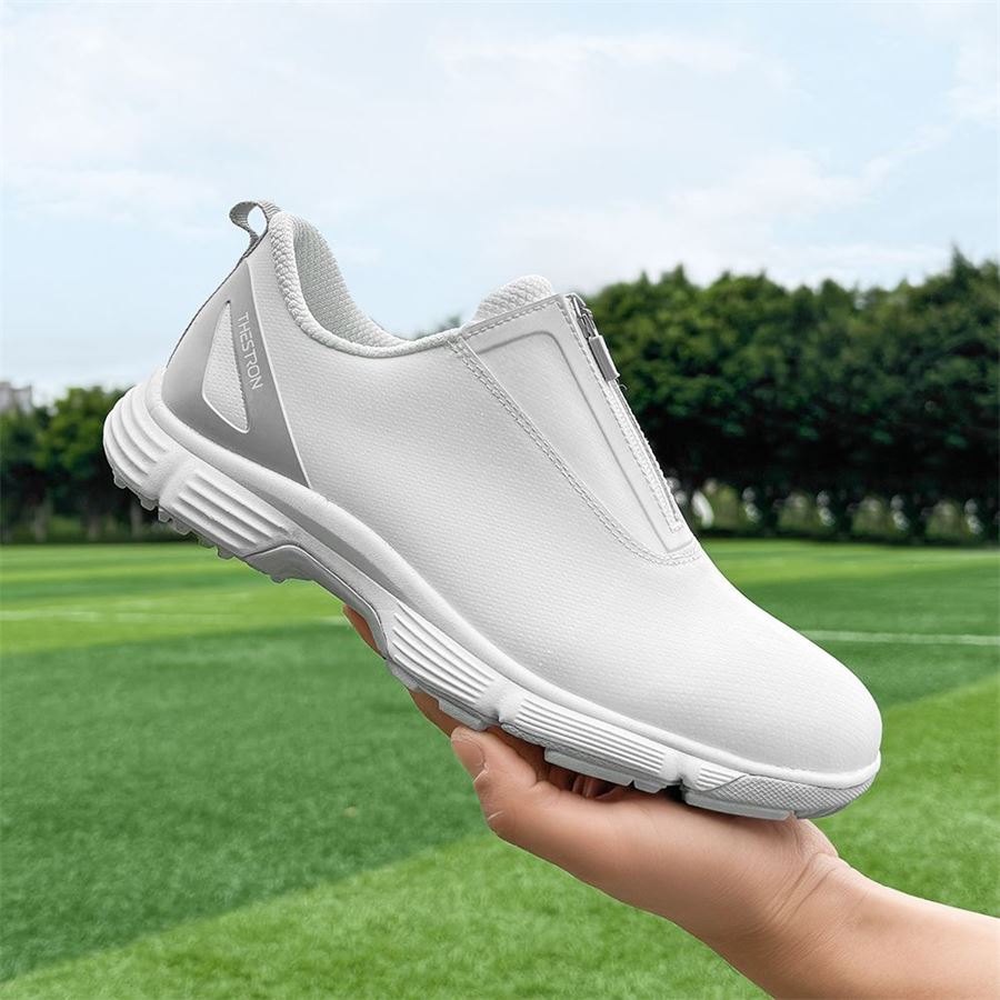 Women's Zip Slip-On Spikeless Golf Shoe on the golf course, view 5