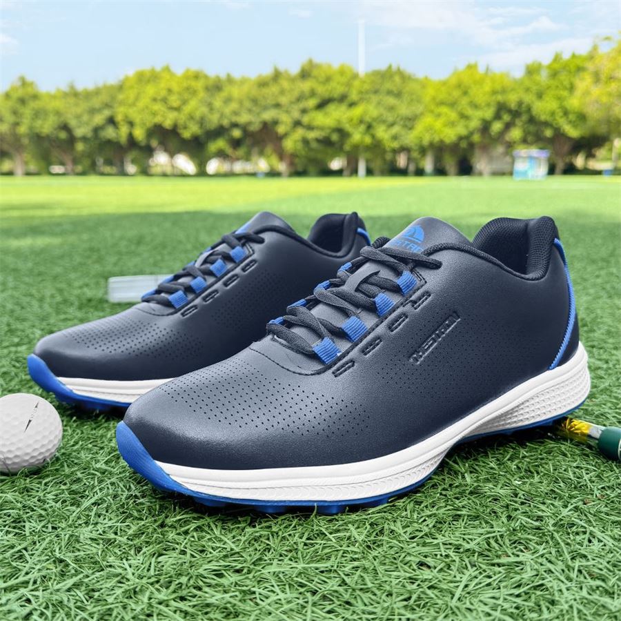 Six-Color Lace Spikeless Golf Shoe on the golf course, view 3