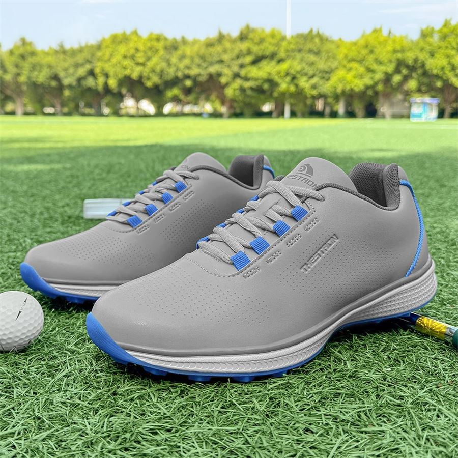 Six-Color Lace Spikeless Golf Shoe on the golf course, view 4