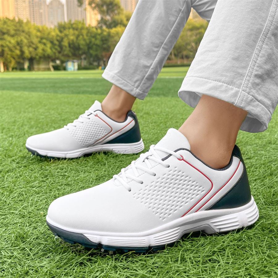 Sport Lace Spiked Golf Shoe on the golf course, view 4