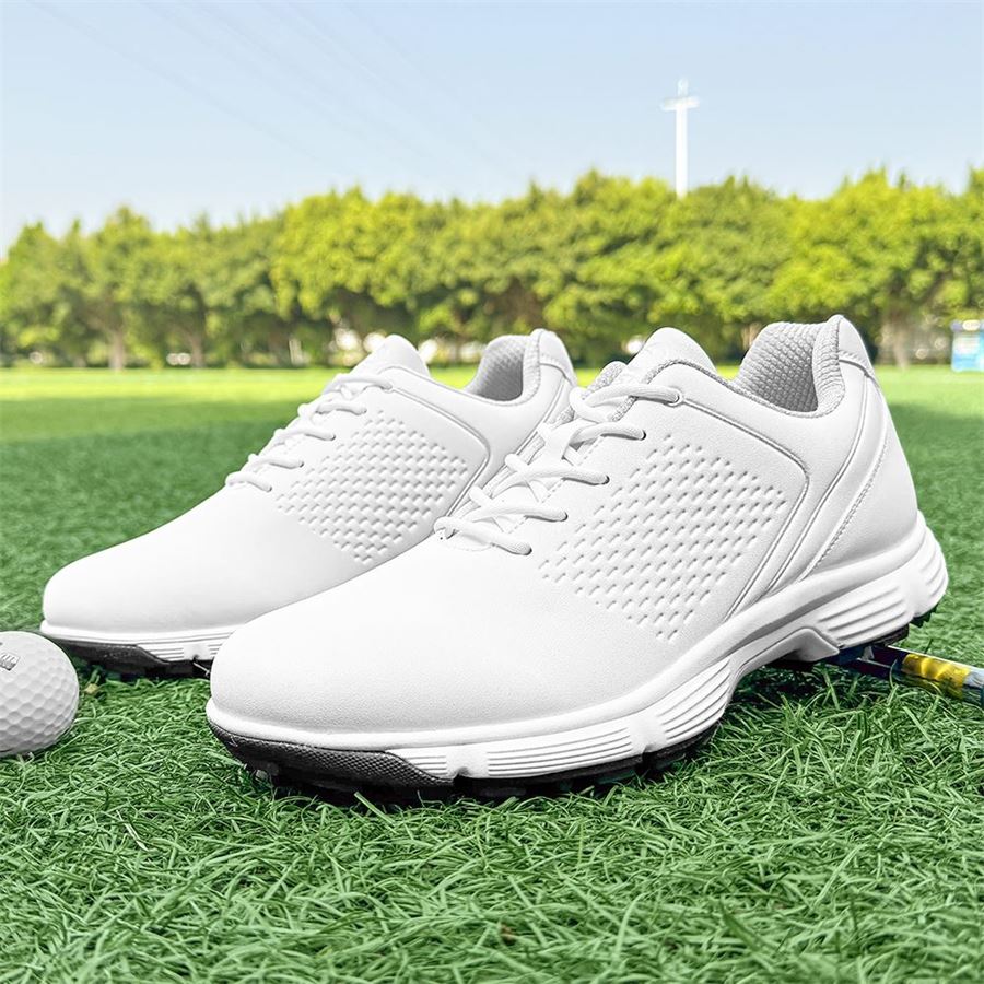 Sport Lace Spiked Golf Shoe on the golf course, view 5