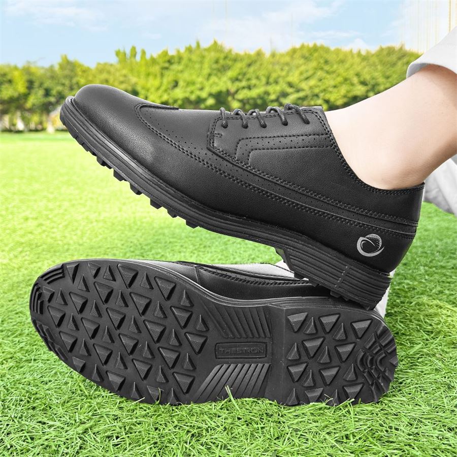 Wingtip Spikeless Golf Shoe on the golf course, view 2