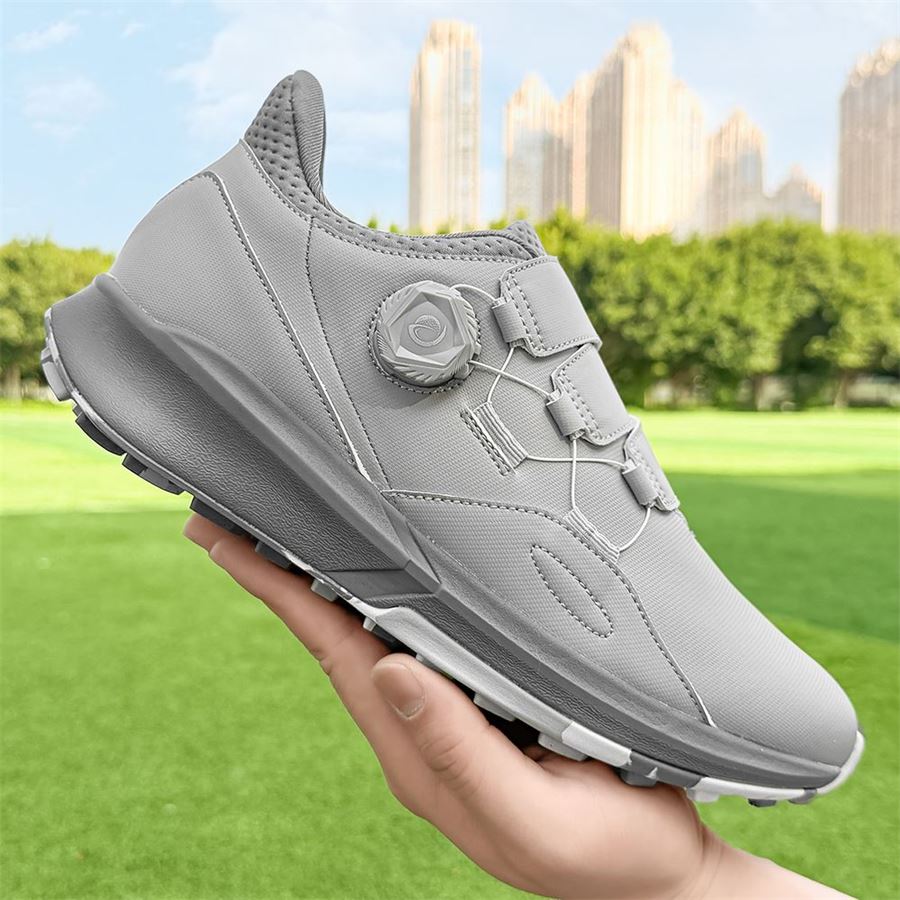 Rotary-Lace Strap Spikeless Golf Shoe on the golf course, view 3