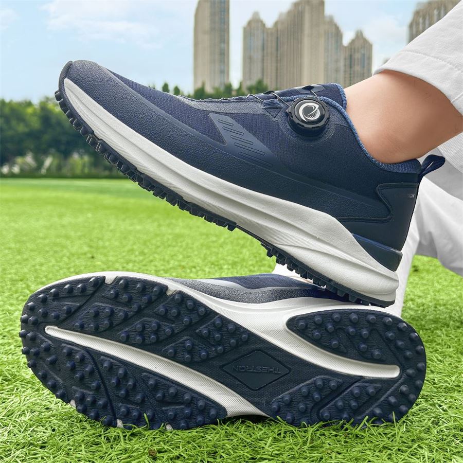 Athletic Rotary-Lace Spikeless Golf Shoe on the golf course, view 2