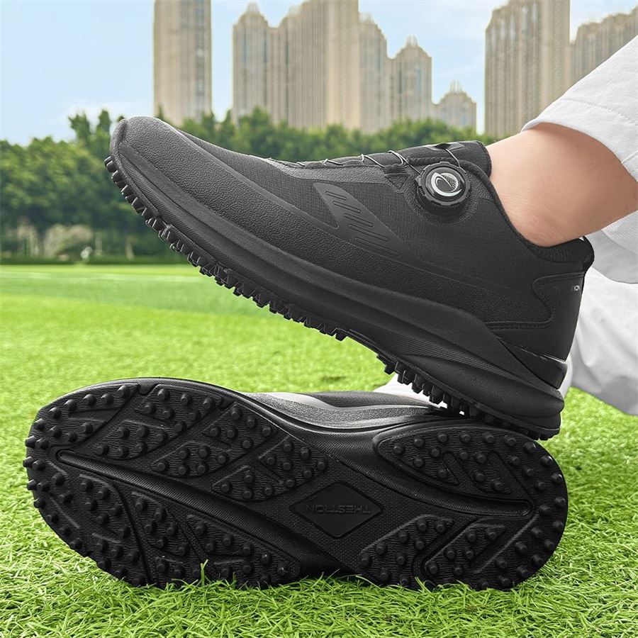 Athletic Rotary-Lace Spikeless Golf Shoe on the golf course, view 4