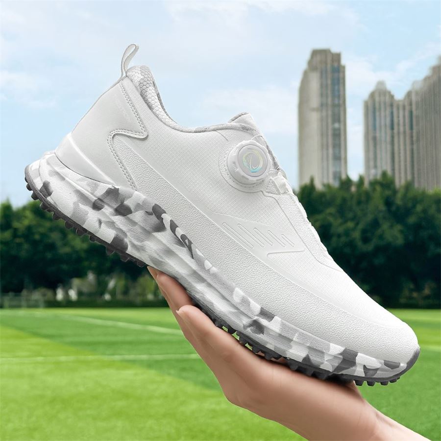 Athletic Rotary-Lace Spikeless Golf Shoe on the golf course, view 5