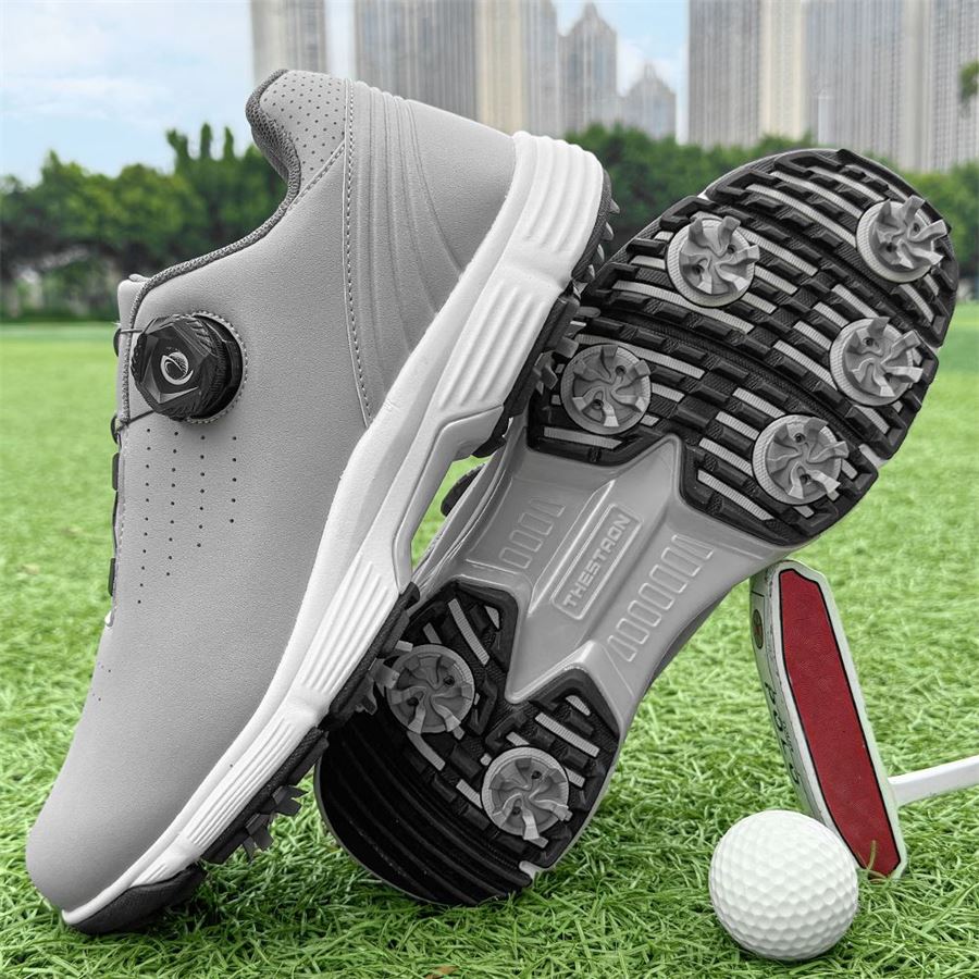Performance Rotary-Lace Spiked Golf Shoe on the golf course, view 5