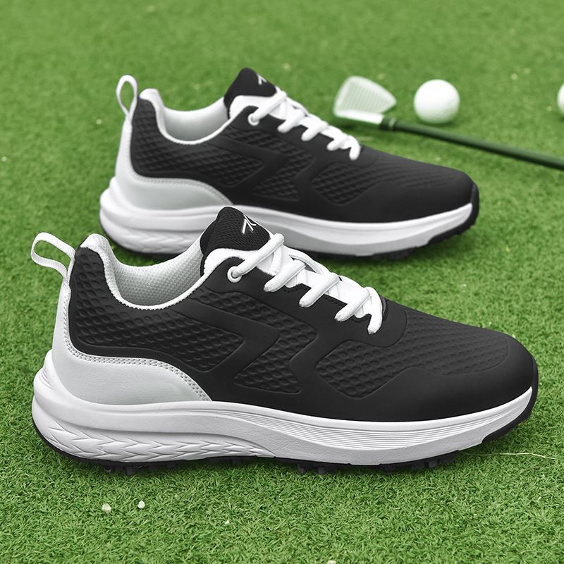 Breathable Sport Lace Golf Shoe on the golf course, view 3