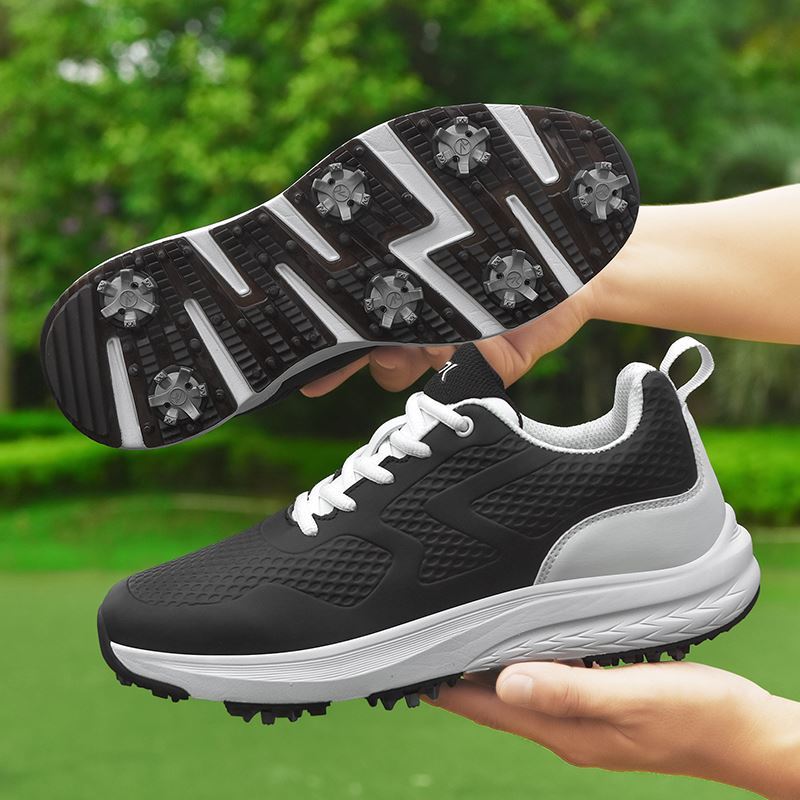 Breathable Sport Lace Golf Shoe on the golf course, view 5