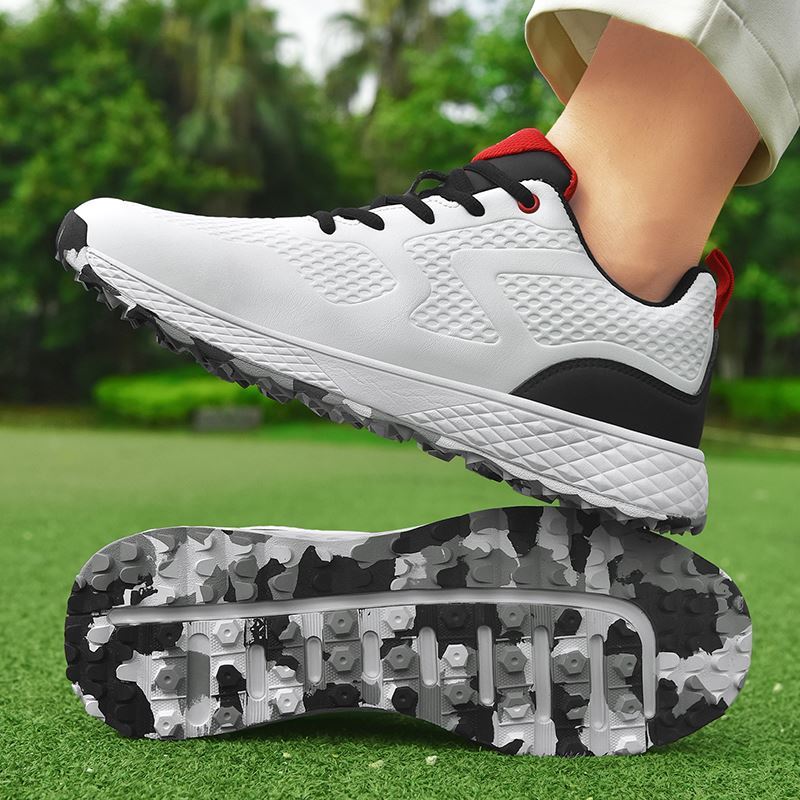 Breathable Sport Lace Golf Shoe on the golf course, view 6