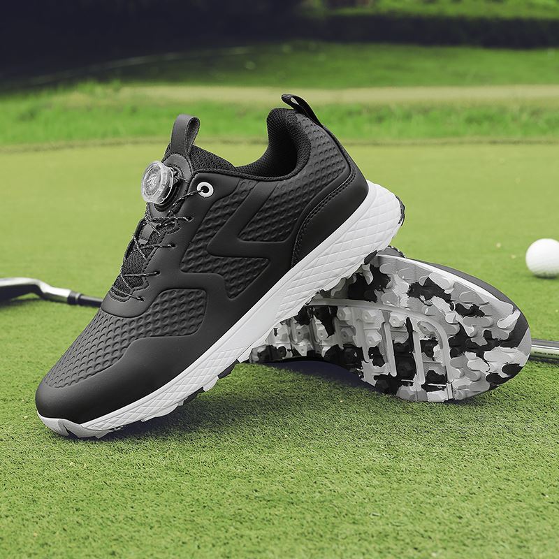 Rotary-Lace Golf Shoe — Pro Spiked & Training Soles on the golf course, view 3